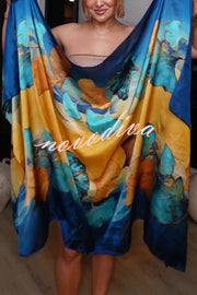 Ginkgo Leaf Printed Mid-Length Multifunctional Silk Scarf