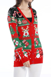 Christmas Loose Long Sleeve Casual Knitted Cardigan