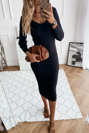 A New Day Ribbed Knit Midi Dress