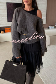 Upper East Chic Knit Wide Neck Long Sleeve Relaxed Sweater