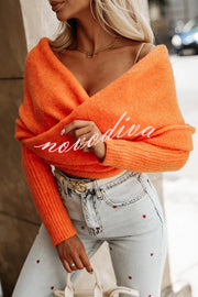 Warm in Two Ways Knit Off Shoulder Relaxed Poncho Sweater