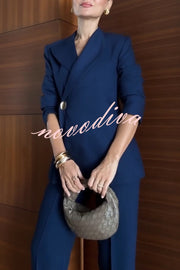 Exquisite and Fashionable Stand Lapel Neck Metal Button Long Sleeve Blazer