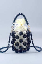 Metal Craft Hand-woven Hollow Pearl Bucket Bag