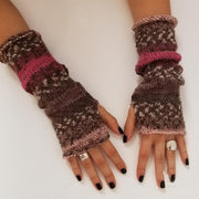 Christmas print half finger gloves