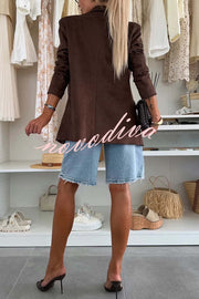 Fashion Denim Pocket Frayed Bermuda Shorts