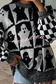 Halloween Casual Loose Crew Neck Sweater