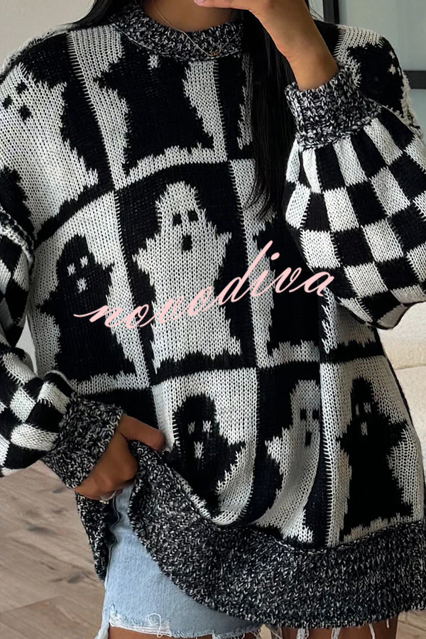 Halloween Casual Loose Crew Neck Sweater