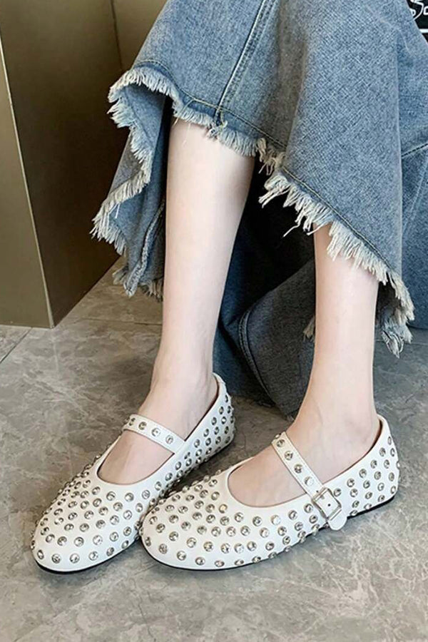 Casual Full Diamond Round Toe Mary Jane Dance Shoes