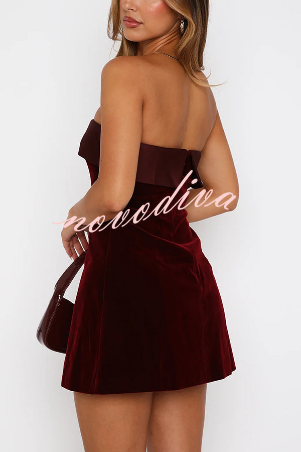 Fashionable and Sexy Strapless Backless Mini Dress