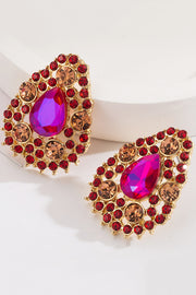 Vintage Alloy Drop-shaped Diamond Earrings