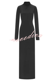 Sexy Backless Long-sleeved Stretch Slim-fit Maxi Dress