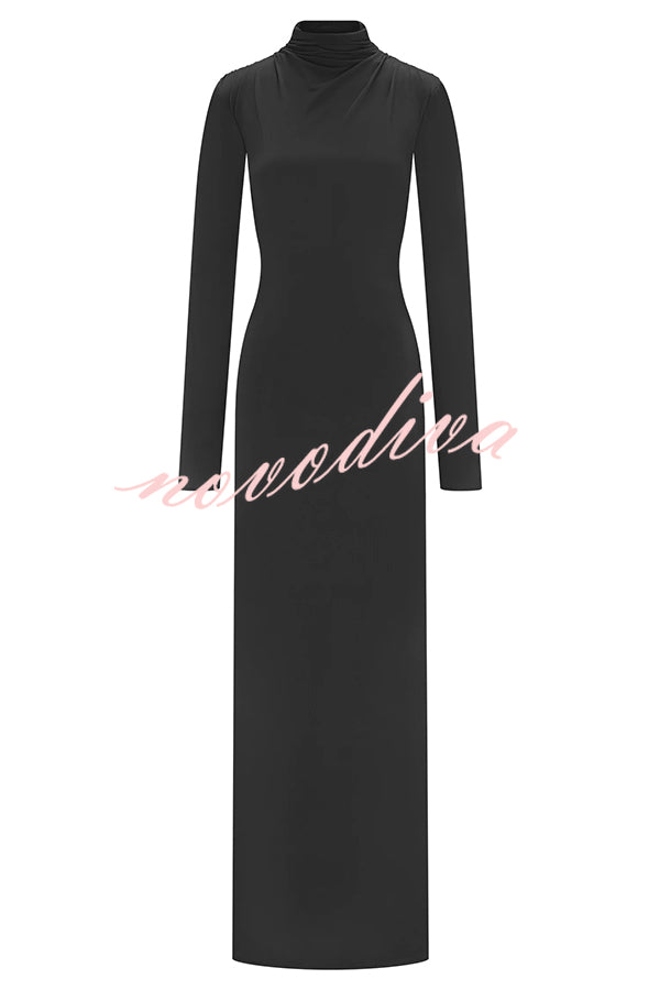 Sexy Backless Long-sleeved Stretch Slim-fit Maxi Dress