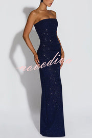 Pandra Glittery Crepe Fabric Off Shoulder Ruched Slit Cape Maxi Dress