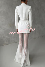 Deep Chic Mesh High Rise Elastic Waist Fishtail Stretch Pants