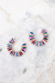 Rainbow Hoop Earrings