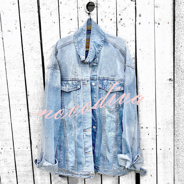 Halloween Print Long Sleeve Denim Jacket