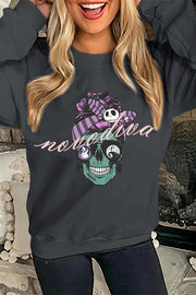 Halloween Creative Printed Round Neck Long Sleeve Sweatshirt