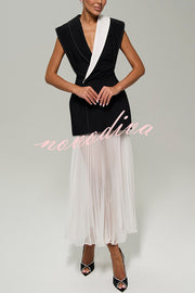 Modern Day Chiffon Pleated High Rise A-line Midi Skirt
