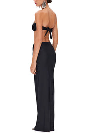 Matching The Beach Oyster Metal Decor High Slit Stretch Maxi Skirt