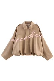 Fashion Lapel Long-sleeved Casual Bomber Jacket
