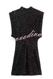 Adorable Sexy Vibes Sequin Wide Sleeve Mini Dress