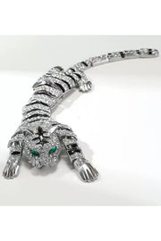 Fashionable Zinc Alloy Rhinestone Vintage Tiger Brooch