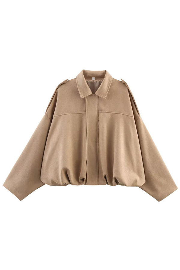 Fashion Lapel Long-sleeved Casual Bomber Jacket