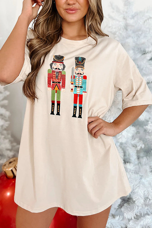 Nutcrackers for The Holidays Sequin Nutcracker T-shirt Mini Dress