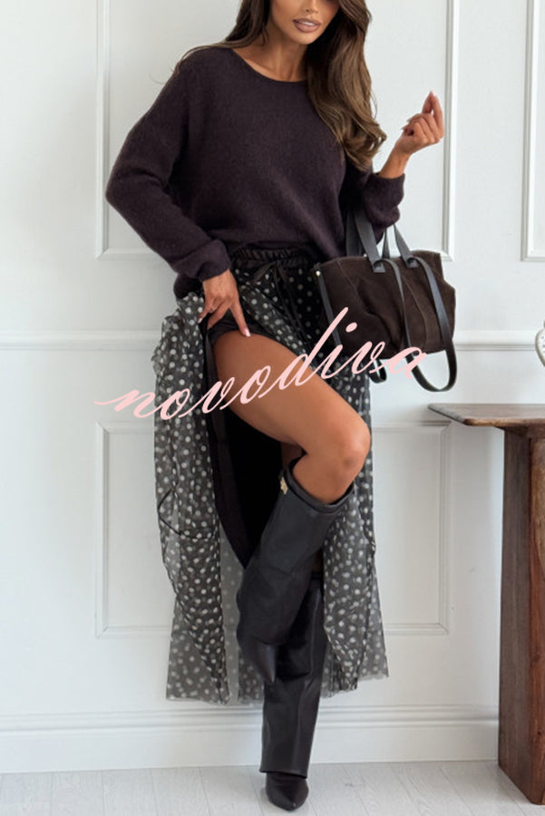 Timeless Treasures Knit Crew Neck Long Sleeve Relaxed Sweater