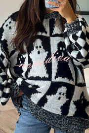 Halloween Casual Loose Crew Neck Sweater