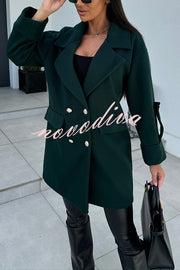 Stylish Lapel Double-breasted Loose Coat