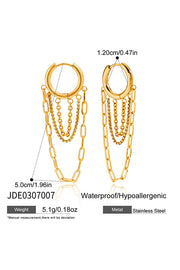 Stylish Titanium Steel Tassel Chain Earrings