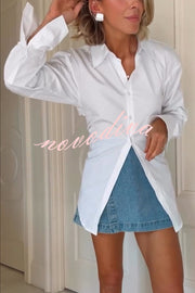 Fall for That Button Long Sleeve Open Back Tie Detail Blouse