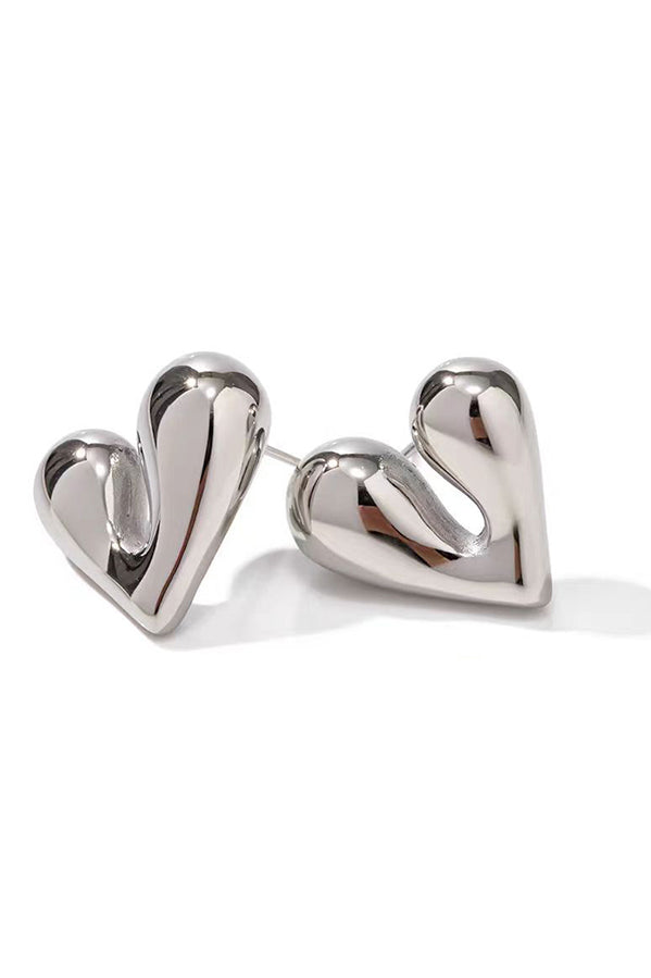 Fashionable Metal Style Love Heart Earrings