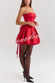 Stylish Sleeveless Off-shoulder Elegant Large Bow Mini Dress