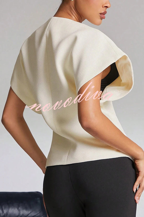 Fashion Button V-neck Asymmetrical Suit Vest