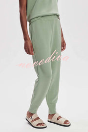 Sheridan Half-Zip Neck Short Sleeve Sweatshirt and Elastic Waist Pocket Jogger Set