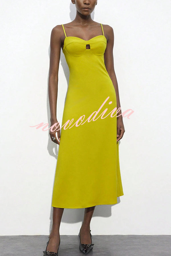 Sexy Hollow Strap Backless Slim Midi Dress