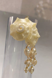 Summer Vacation Baroque Pearl Conch Earrings