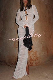 Sexy Backless Long-sleeved Knitted Slim-fit Maxi Dress