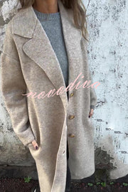 Solid Color Lapel Long Sleeve Loose Casual Jacket