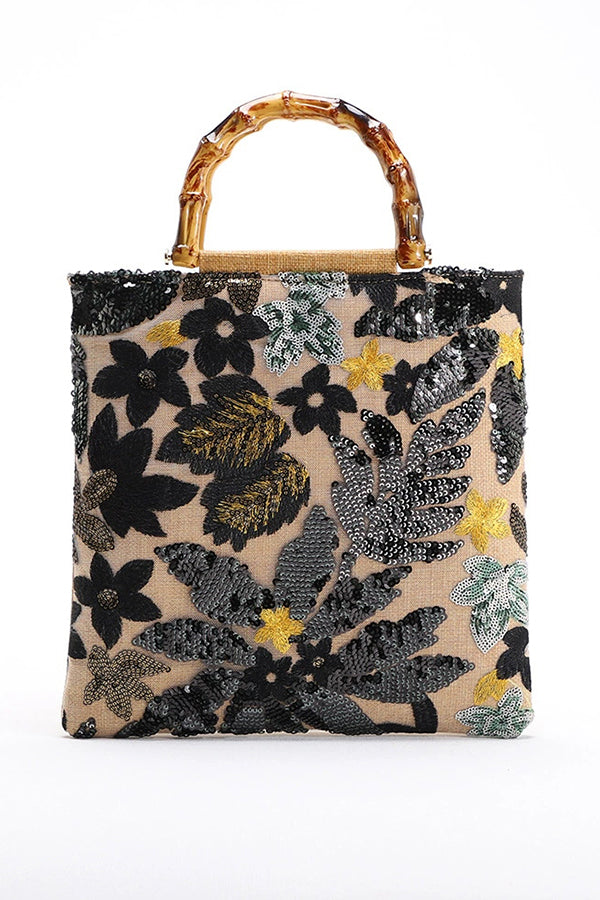 Colorful Sequin Vintage Embroidery Tote Bag