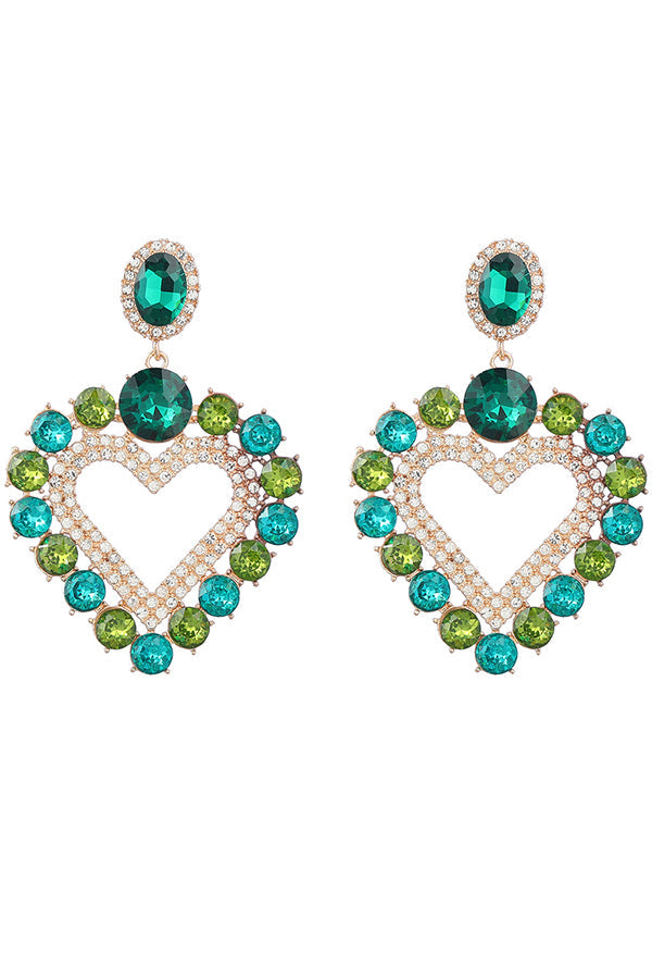 Diamond Heart Shaped Earrings