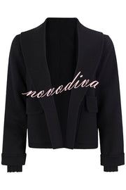 Comfortable Season Shawl Collar Open-front Long Sleeve Flap Pockets Crop Coat