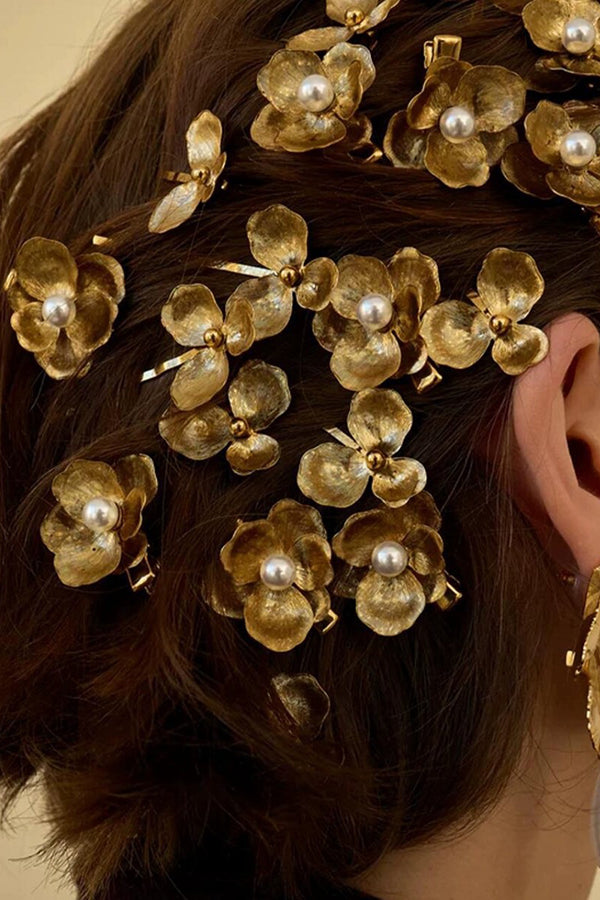 Vintage Court Style Pearl Flower Hair Clip