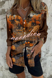 Unique Vacation Print Casual Loose Shirt Top