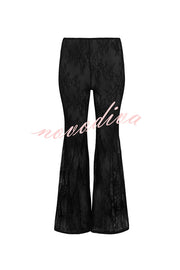 Feel Confident and Sexy Lace Elastic Waist Fishtail Hem Stretch Pants