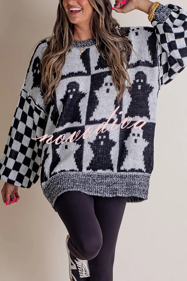 Halloween Casual Loose Crew Neck Sweater