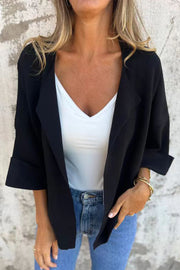 Solid Color Casual Lapel Faux Suede Cardigan Jacket