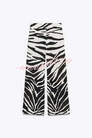 Breath of Freedom Animal Print High Rise Pocketed Wide Leg Pants